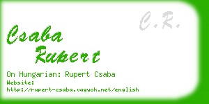 csaba rupert business card